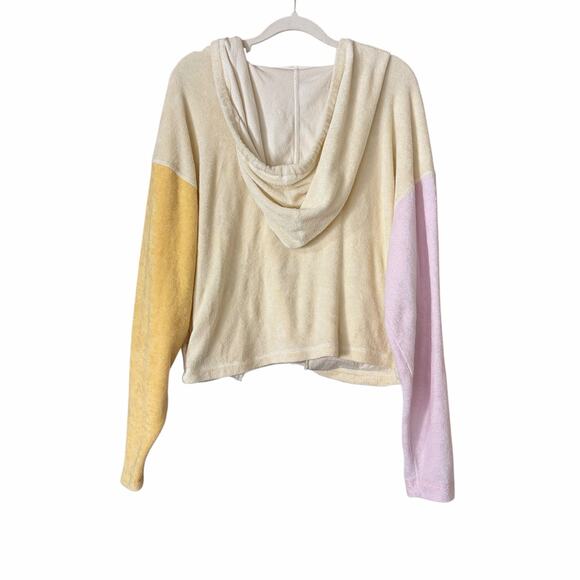 Electric & Rose Women's Hacienda Hooded Sweater Small Yellow Velour Colorful - Picture 3 of 8